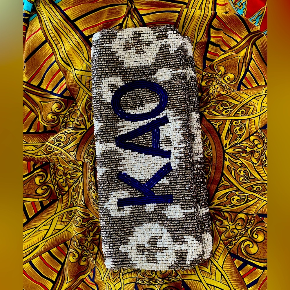 Moyna beads Clutch  with initials KAO